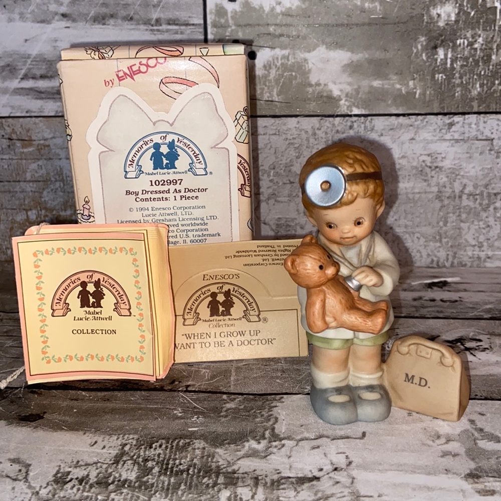 Rare 1994 Memories Of Yesterday "Boy Dressed as Doctor" Enesco Figurine 102997